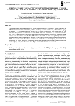 EFFECT OF DYEING ON WRINKLE PROPERTIES OF COTTON