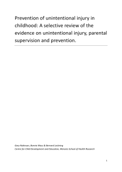 Prevention of unintentional injury in childhood