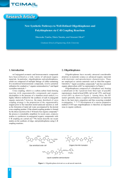 New Synthetic Pathways to Well-Defined