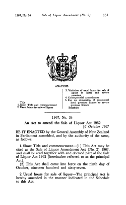 1967 No 34 Sale of Liquor Amendment (No 2)