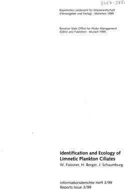 Identification and Ecology of Limnetic Plankton Ciliates