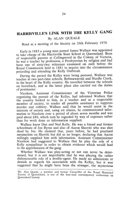 harrisville`s link with the kelly gang