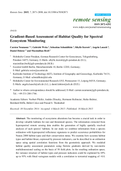 Gradient-Based Assessment of Habitat Quality for Spectral