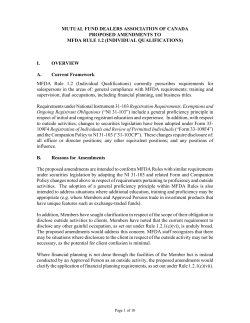 MFDA Rule 1.2 - Ontario Securities Commission