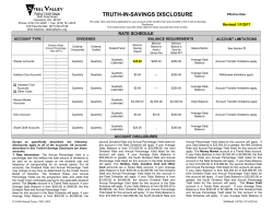 Rate and Fee Schedule