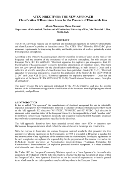 ATEX DIRECTIVES: THE NEW APPROACH Classification 0f