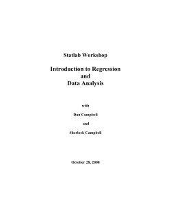 Introduction to Regression and Data Analysis