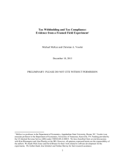 Tax Withholding and Tax Compliance