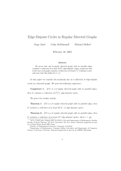 C. McDiarmid and M. Molloy, Edge-disjoint cycles in regular directed