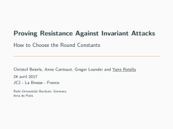 Proving Resistance Against Invariant Attacks - How to Choose