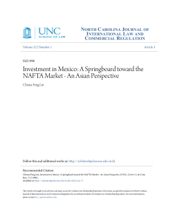 Investment in Mexico: A Springboard toward the NAFTA Market