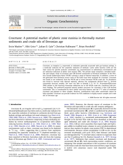 Crocetane: A potential marker of photic zone euxinia in thermally