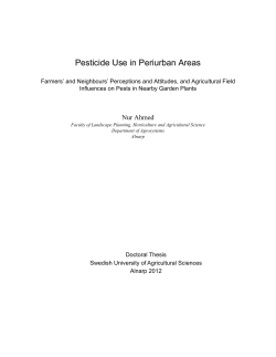 Pesticide Use in Periurban Areas - Epsilon Open Archive