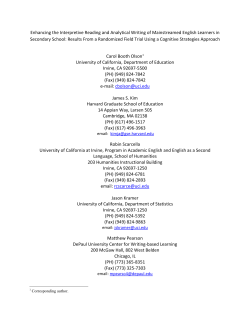 Enhancing the Interpretive Reading and Analytical Writing of