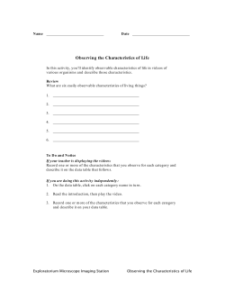 Characteristics of Life Videos