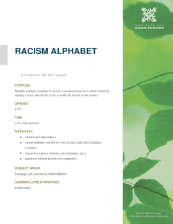 racism alphabet - Institute for Humane Education