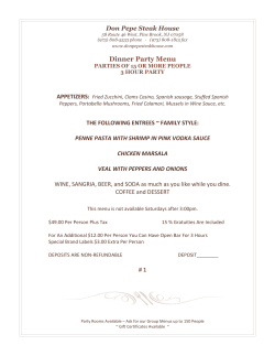 Dinner Party Menu - Don Pepe Steak House