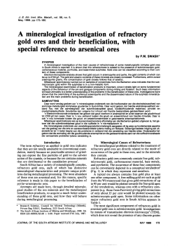 A mineralogical investigation of refractory gold ores and