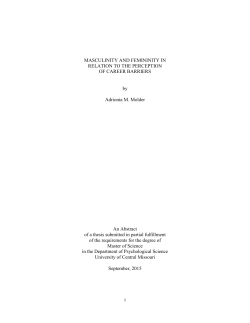 i MASCULINITY AND FEMININITY IN RELATION TO THE