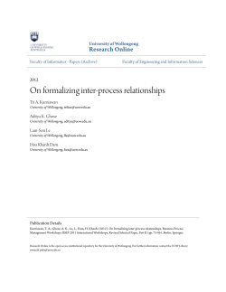 On formalizing inter-process relationships - Research Online