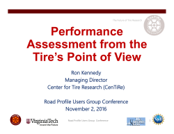 Performance Assessment from the Tire`s Point of View