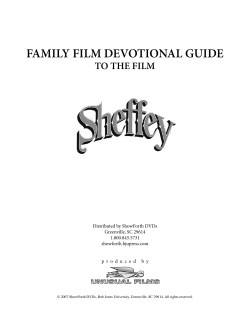 ShowForth Family Film Devotional Guide for Sheffey