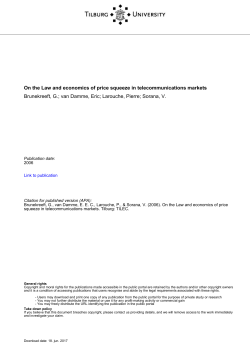 Tilburg University On the Law and economics of