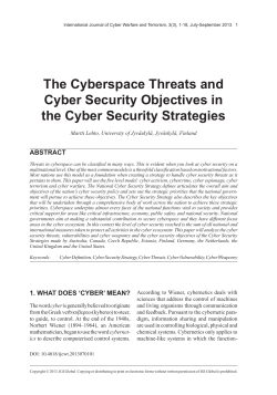 The Cyberspace Threats and Cyber Security Objectives in the Cyber