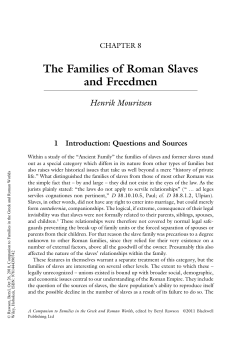 The Families of Roman Slaves and Freedmen