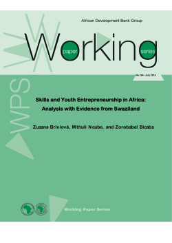 Skills and Youth Entrepreneurship in Africa