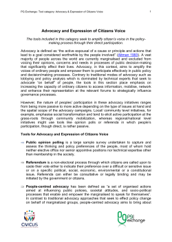 Full Introduction to Advocacy and Citizen Voice