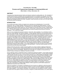 Process and Programming Challenges in Producing Define.xml