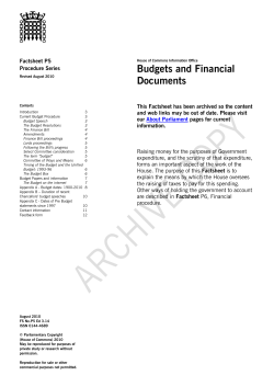 Budgets and Financial Documents
