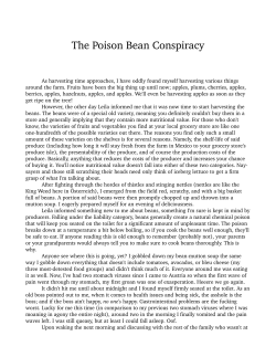 The Poison Bean Conspiracy