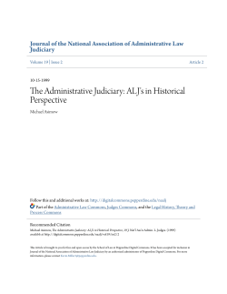 The Administrative Judiciary: ALJ`s in Historical Perspective