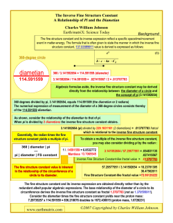 Fine Structure Constant and PI and Diametian