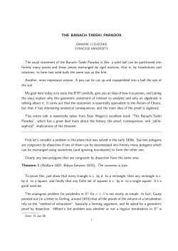 THE BANACH-TARSKI PARADOX The usual statement of the