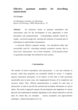 Effective quantum number for describing nanosystems