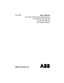 User`s Manual ACH 400 AC Drives for Speed Control