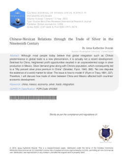 Chinese-Mexican Relations through the Trade of Silver in the