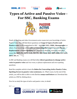 Types of Active and Passive Voice - For SSC, Banking