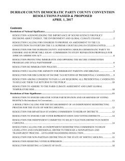 DURHAM COUNTY DEMOCRATIC PARTY COUNTY