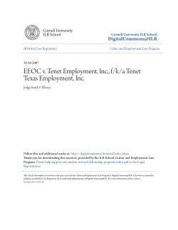EEOC v. Tenet Employment, Inc., f/k/a Tenet Texas Employment, Inc.