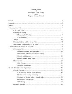 Faith and Practice Revision - Philadelphia Yearly Meeting