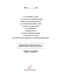 Implementation Agreement - Earls Court Village development