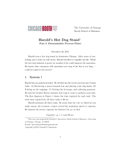 Harold`s Hot Dog Stand - The University of Chicago Booth School of