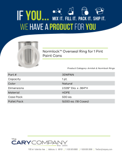 Specs: Normlock&trade; Overseal Ring for 1 Pint Paint Cans