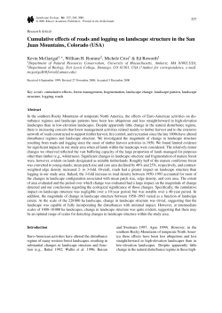 Cumulative effects of roads and logging on