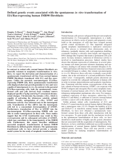 Defined genetic events associated with the