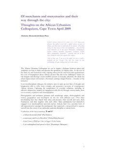 Of merchants and mercenaries and their way through the city